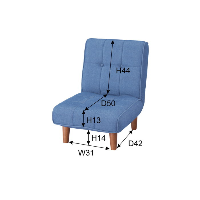 フロアソファ インディゴ W51×D61-104×H31-69×SH28 az-rkc-937dm