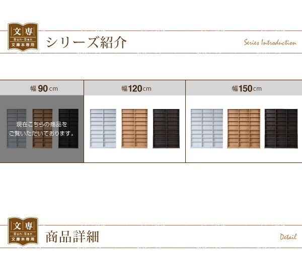 1cmピッチ 文庫本収納ラック 幅90 省スペース スリム 本棚 高さ 180 cm